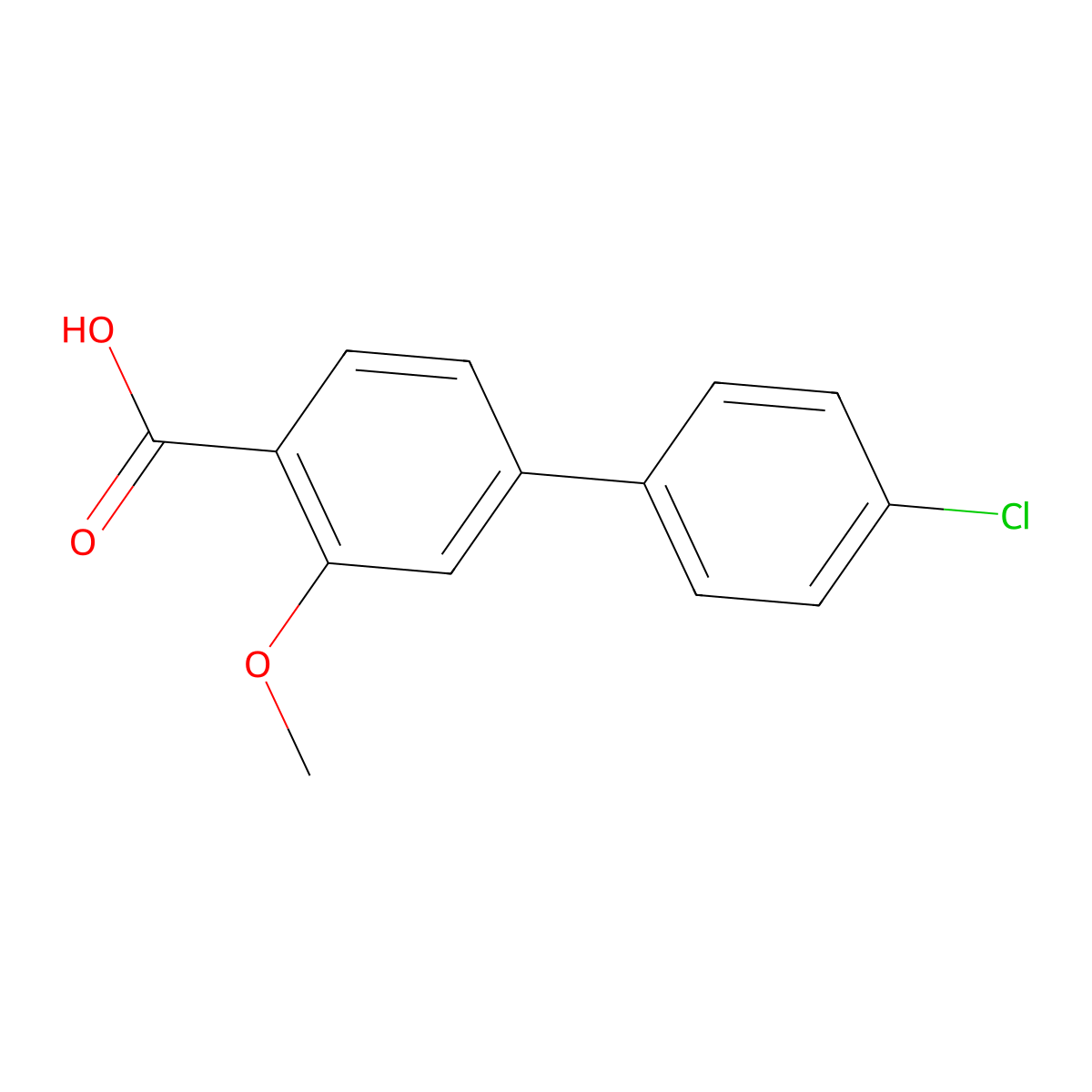 4-(4-Chlorophenyl)-2-methoxybenzoic acid molecular structure, CAS 1000025-59-1