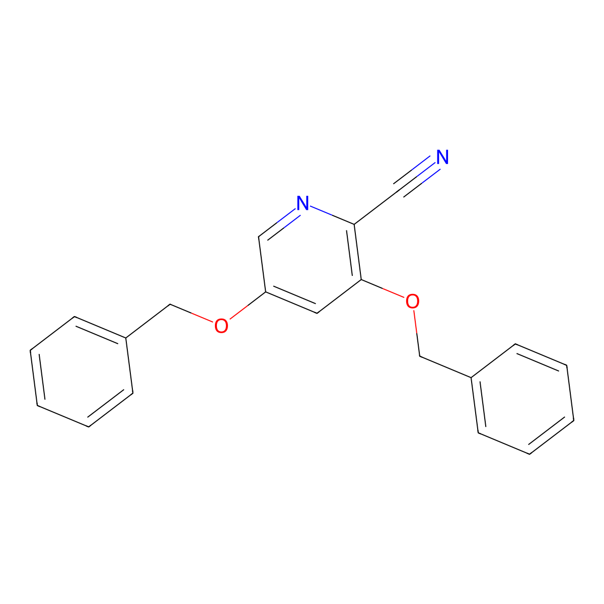 3,5-Bis(benzyloxy)picolinonitrile molecular structure, CAS 1000025-92-2