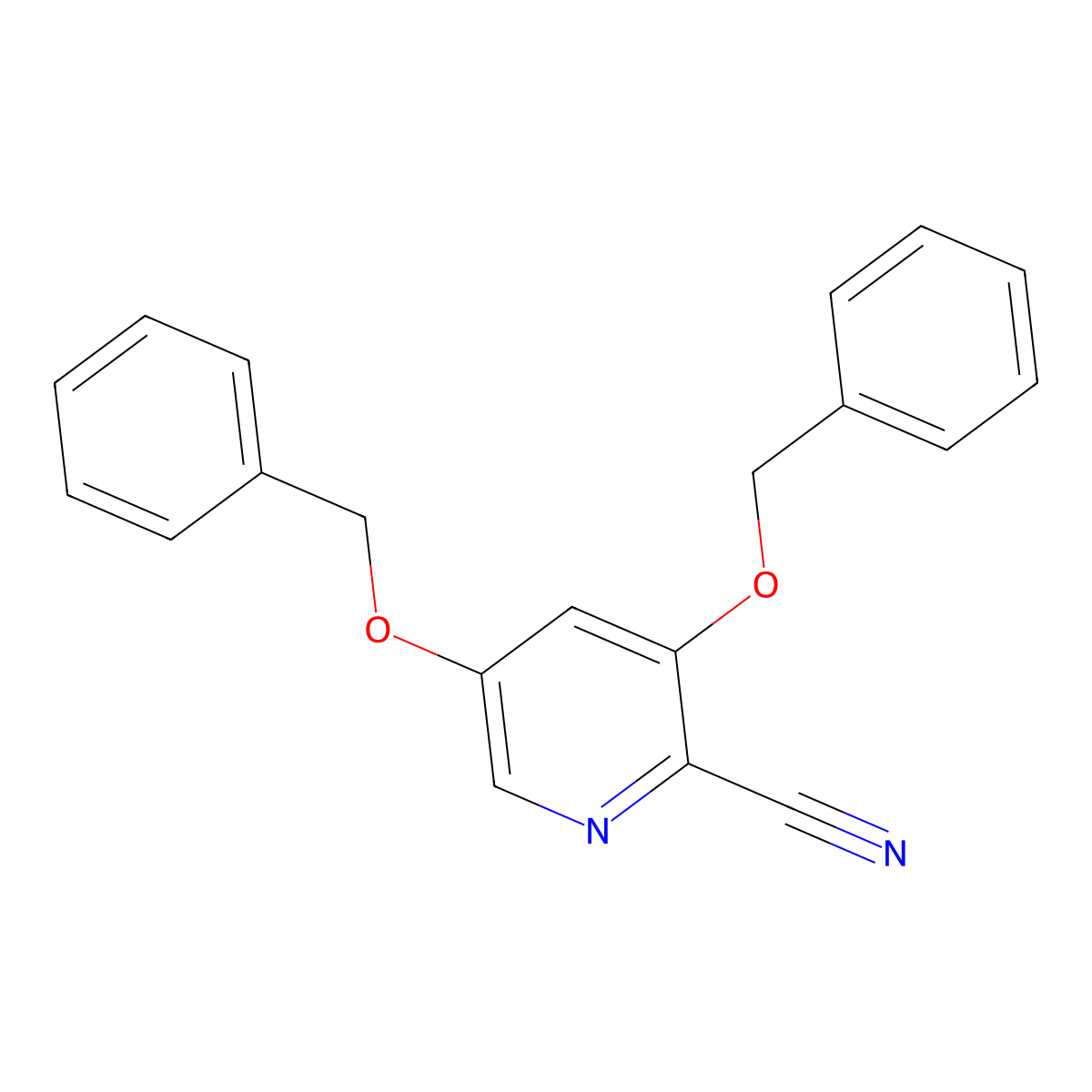 3,5-Bis(benzyloxy)picolinonitrile molecular structure, CAS 1000025-92-2
