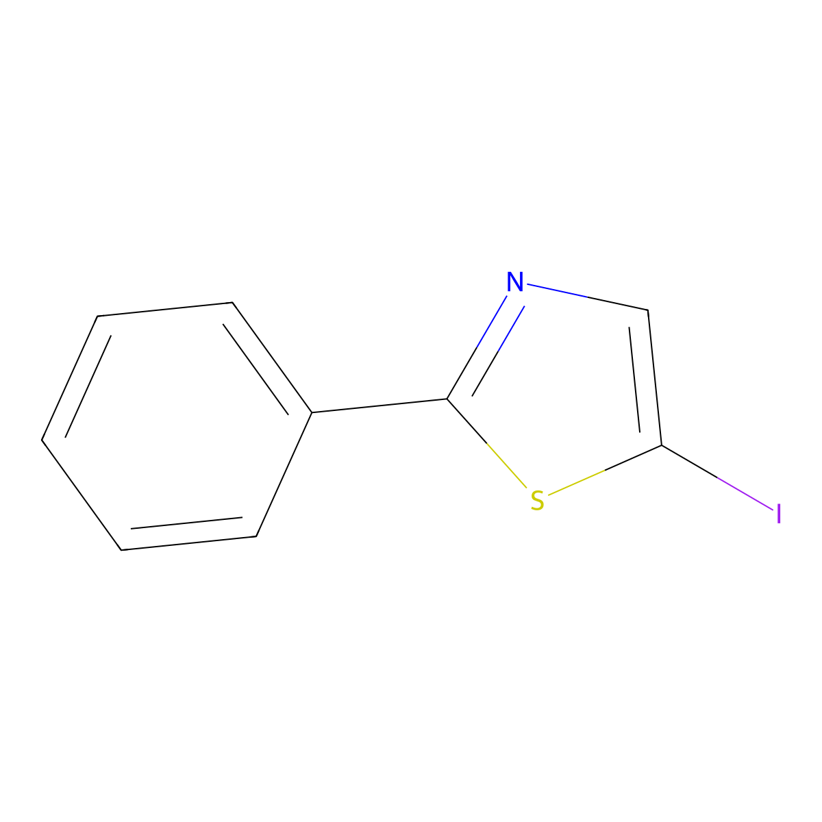 5-Iodo-2-phenylthiazole molecular structure, CAS 1000029-07-1