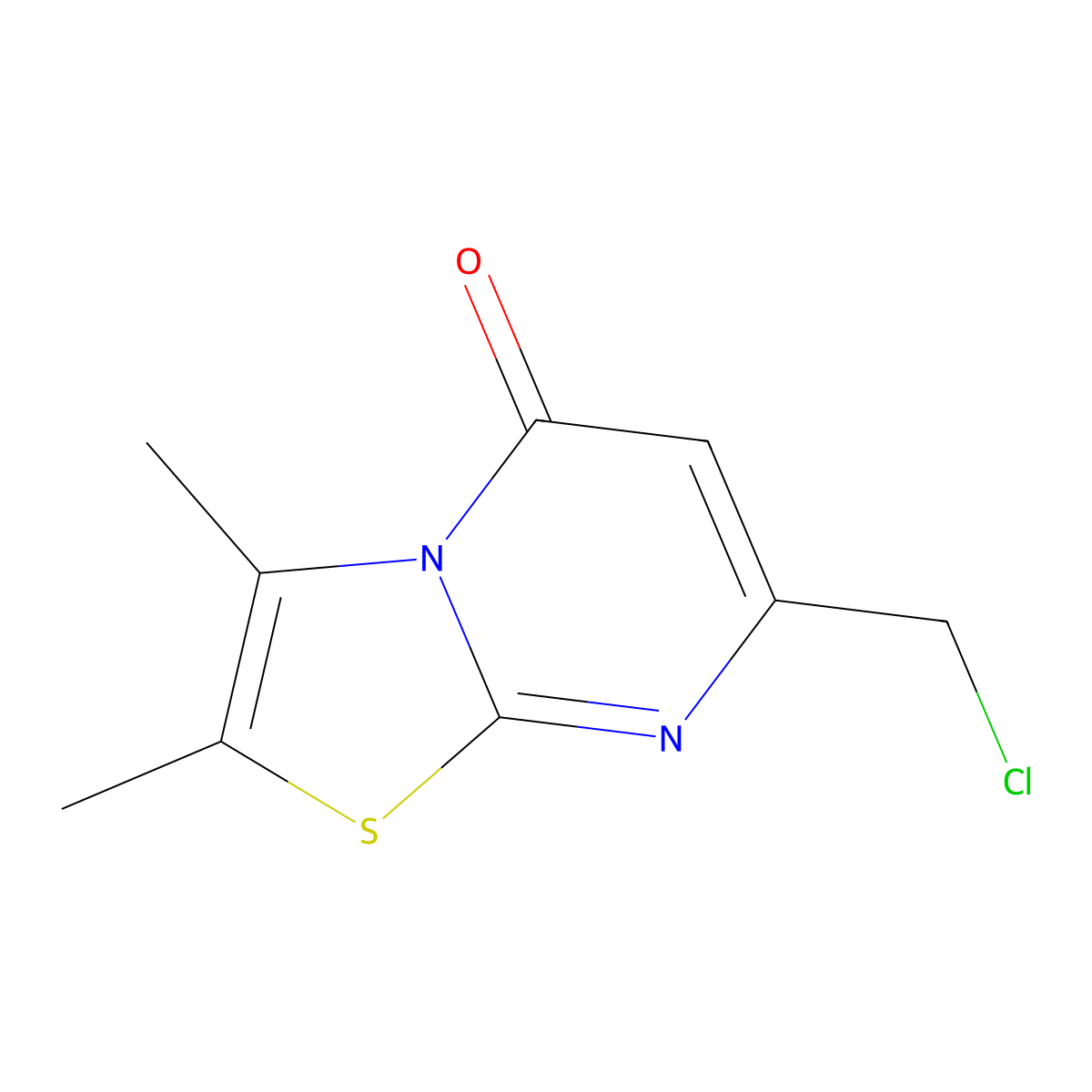 7-(Chloromethyl)-2,3-dimethyl-5H-thiazolo[3,2-a]pyrimidin-5-one molecular structure, CAS 100003-82-5