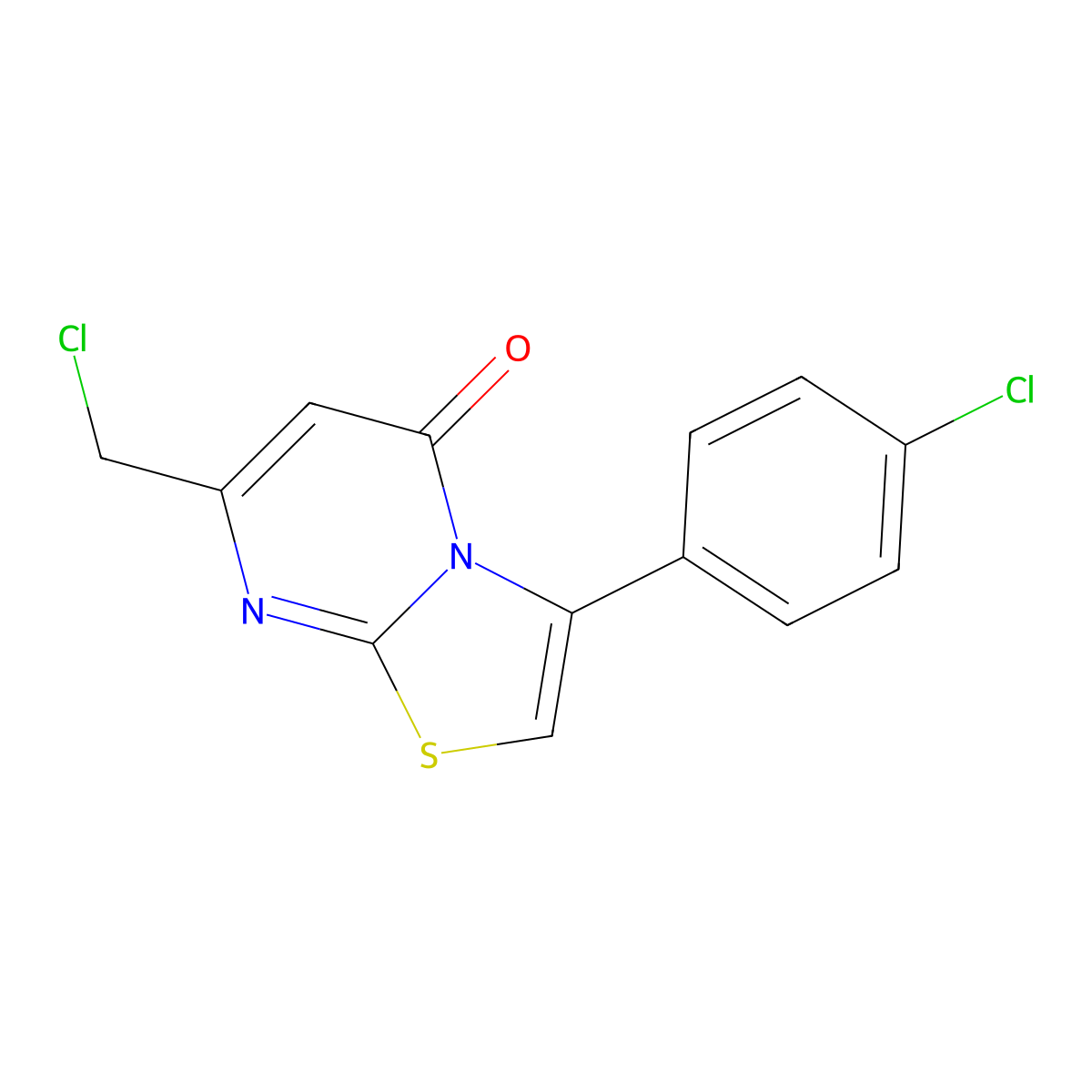 7-(chloromethyl)-3-(4-chlorophenyl)-5H-[1,3]thiazolo[3,2-a]pyrimidin-5-one molecular structure, CAS 100003-85-8