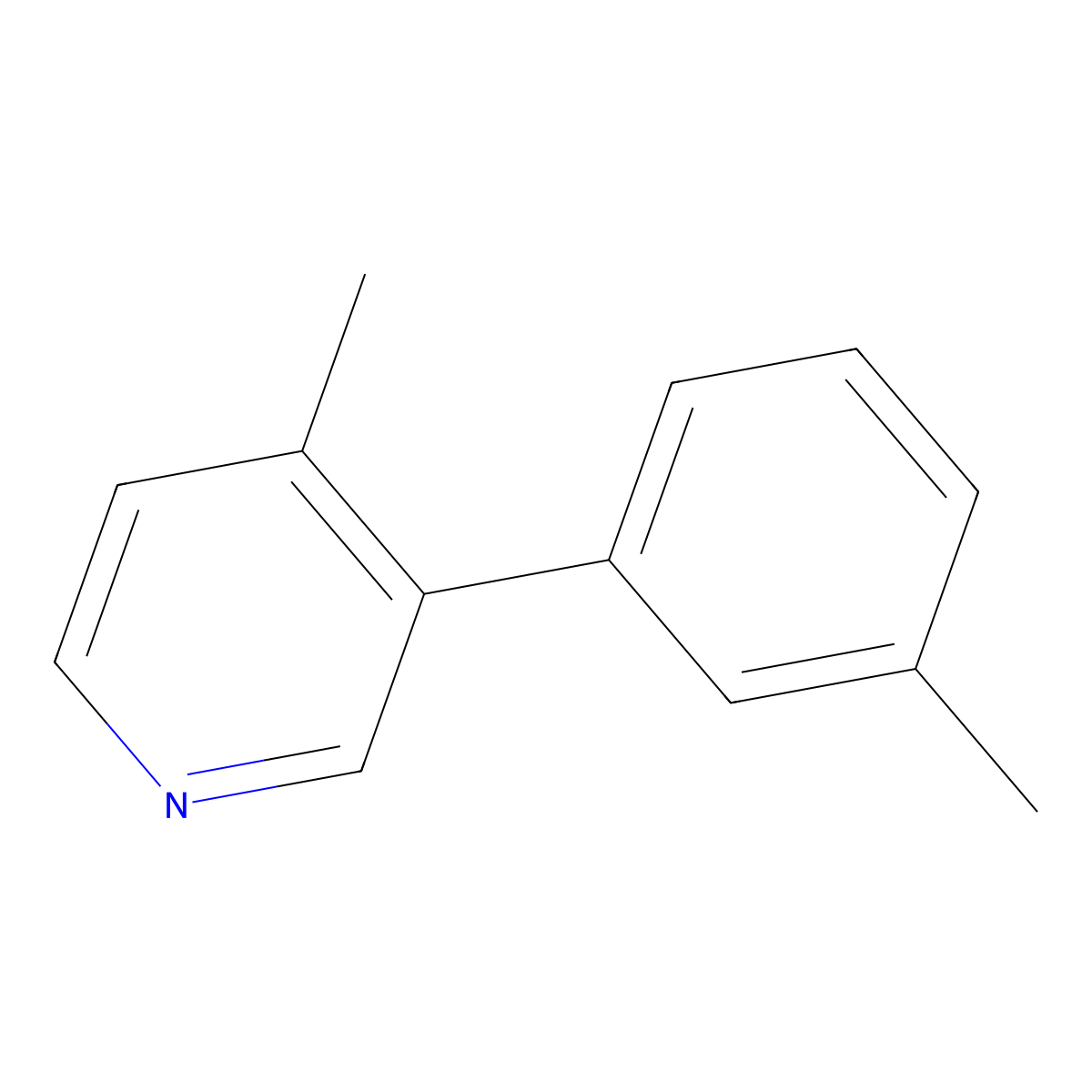 4-Methyl-3-(m-tolyl)pyridine molecular structure, CAS 100004-72-6