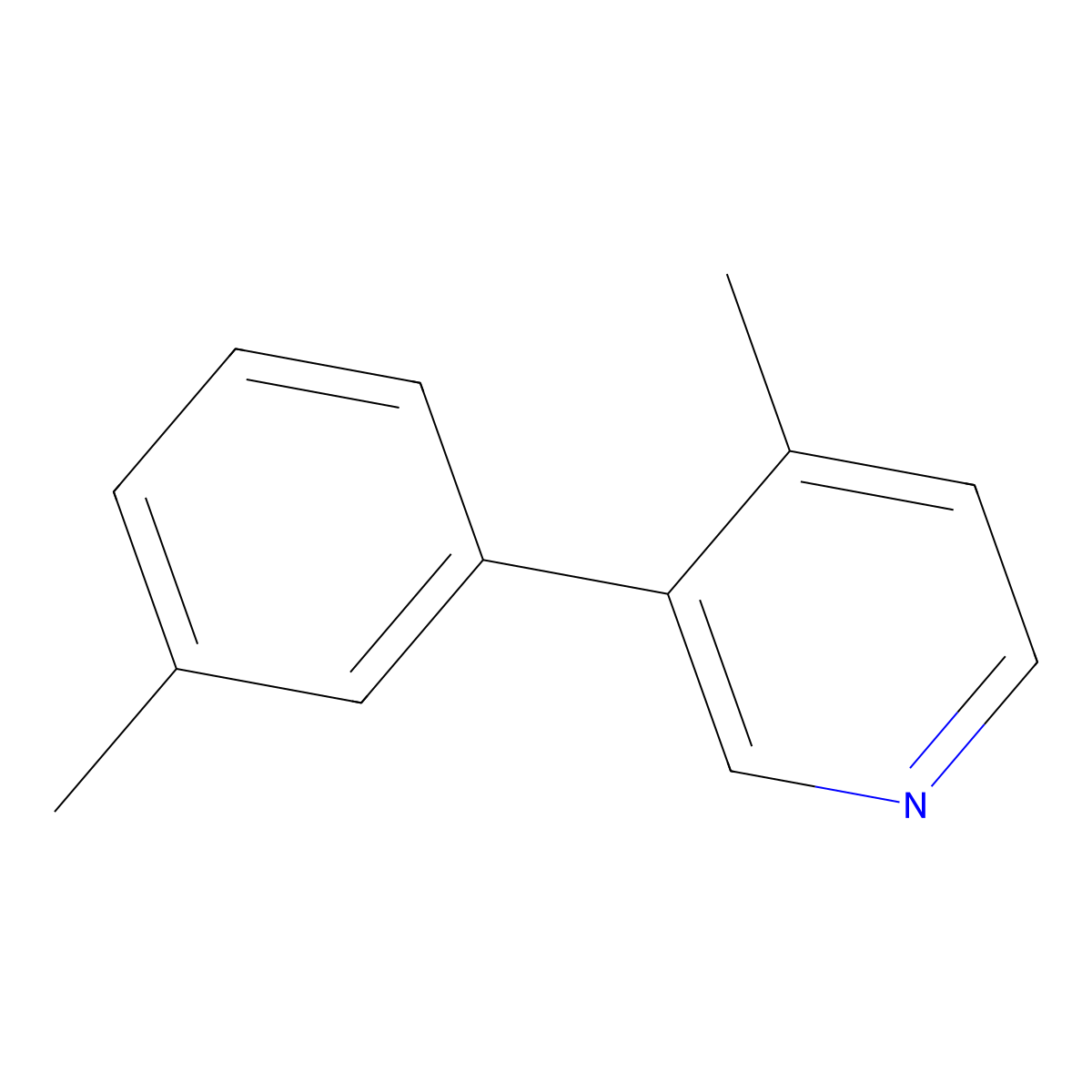 4-Methyl-3-(m-tolyl)pyridine molecular structure, CAS 100004-72-6