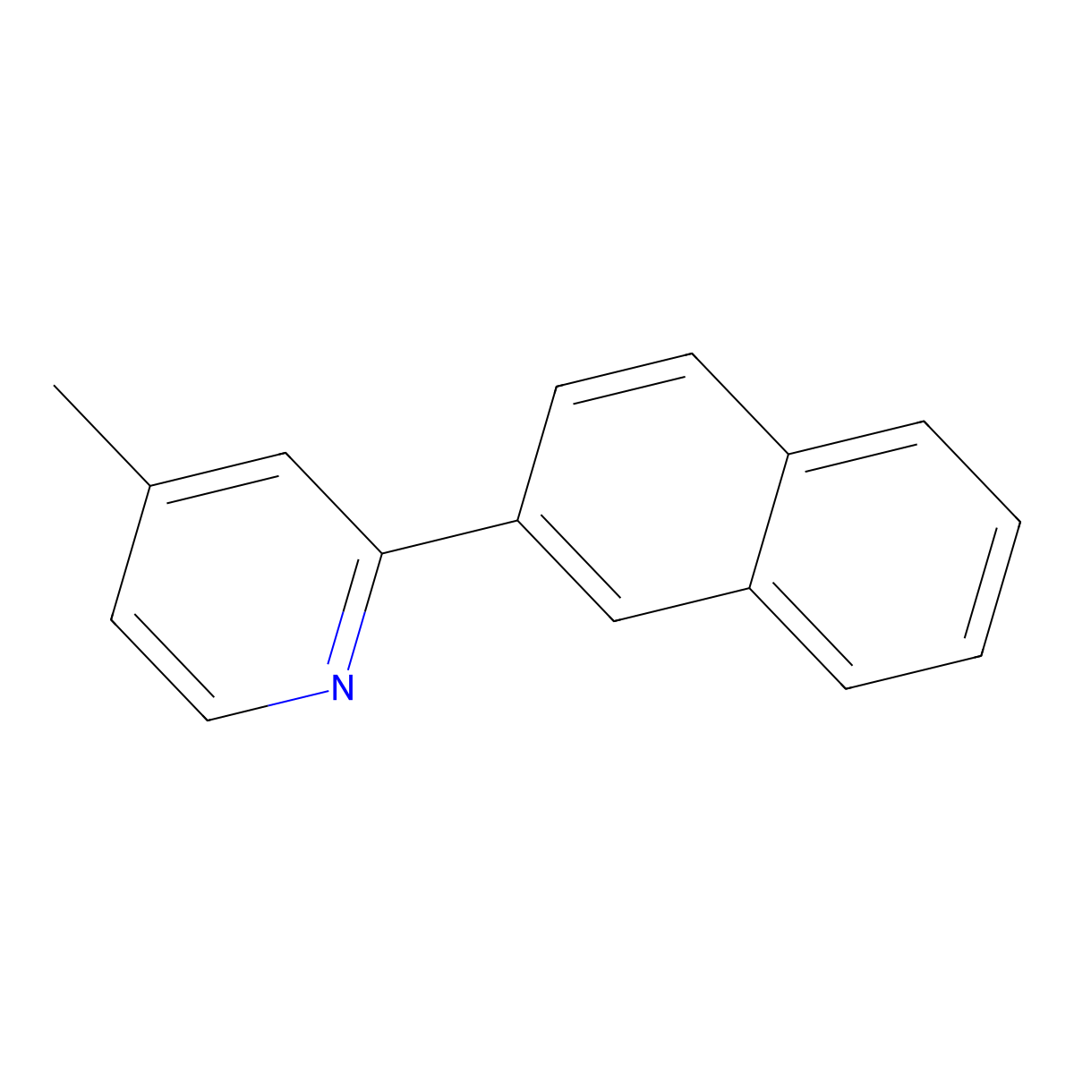 4-Methyl-2-(2-naphthalenyl)pyridine molecular structure, CAS 100004-75-9