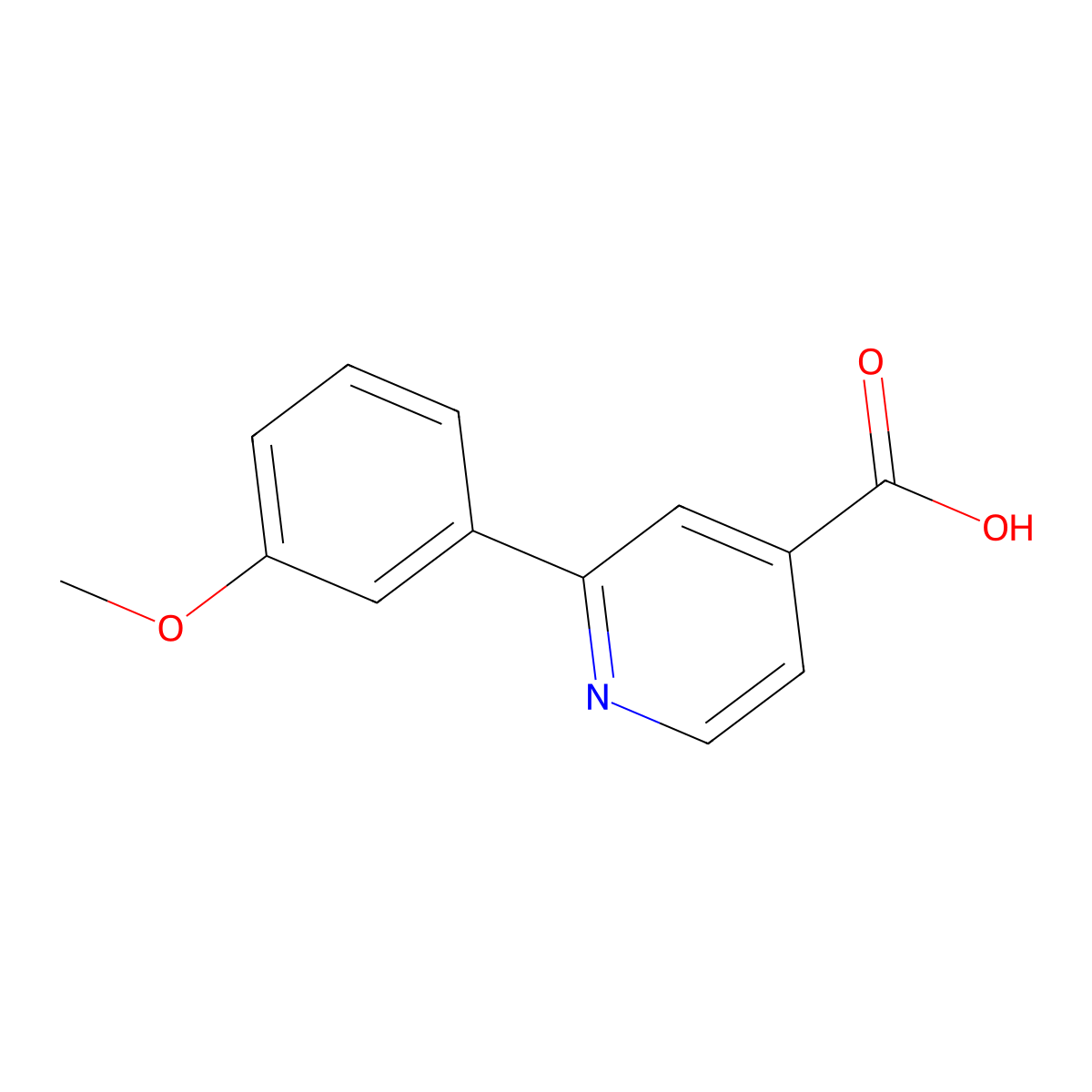 2-(3-Methoxyphenyl)isonicotinic acid molecular structure, CAS 100004-95-3