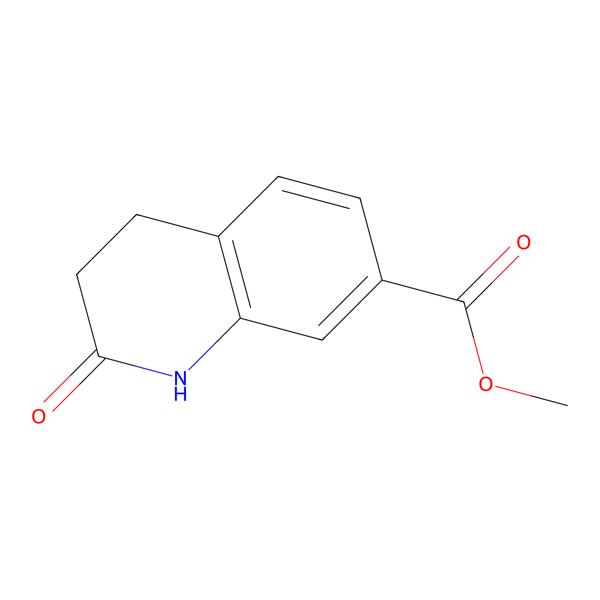 Methyl 2-oxo-1,2,3,4-tetrahydroquinoline-7-carboxylate molecular structure, CAS 1000045-93-1