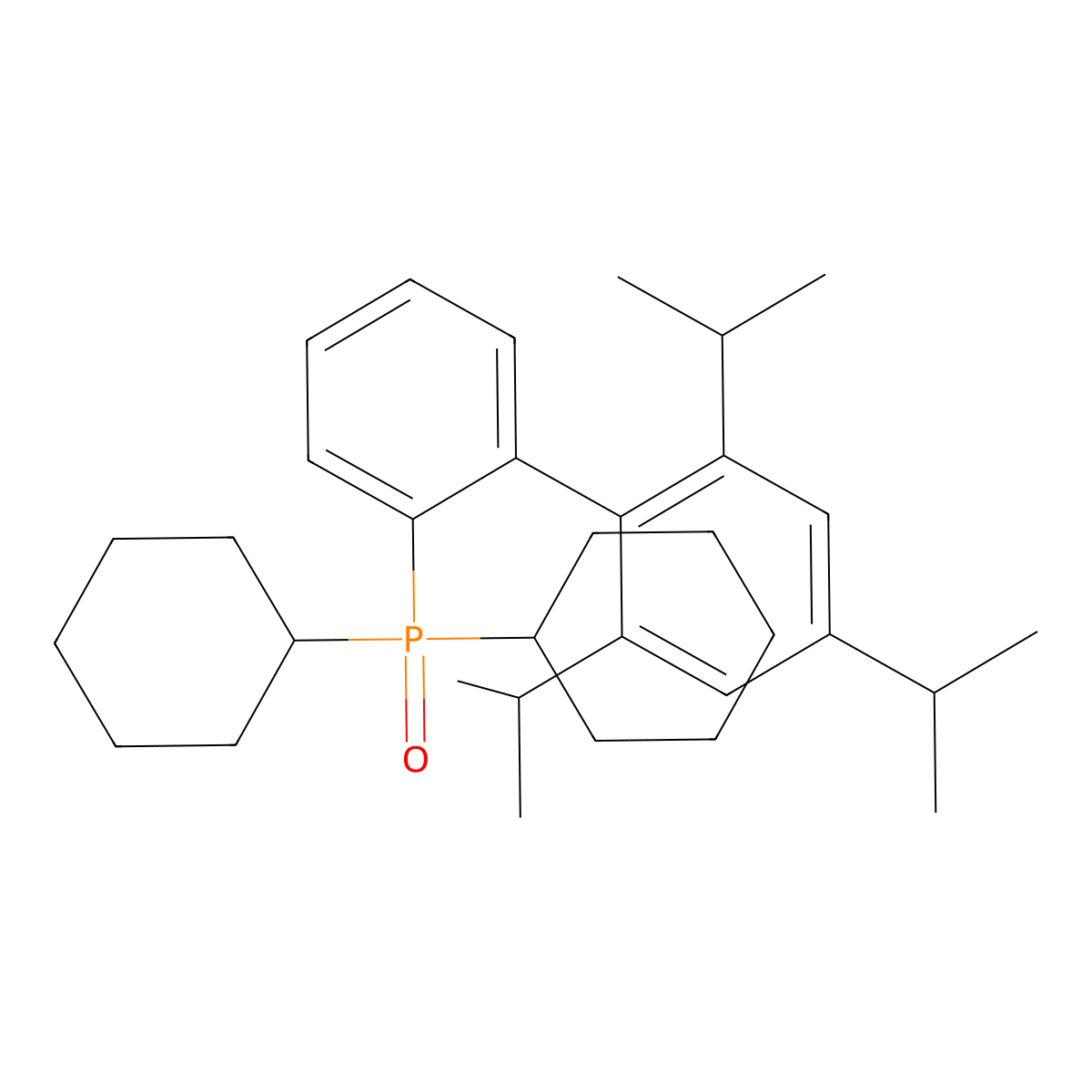 Dicyclohexyl(2',4',6'-triisopropyl-[1,1'-biphenyl]-2-yl)phosphine oxide molecular structure, CAS 1000046-63-8