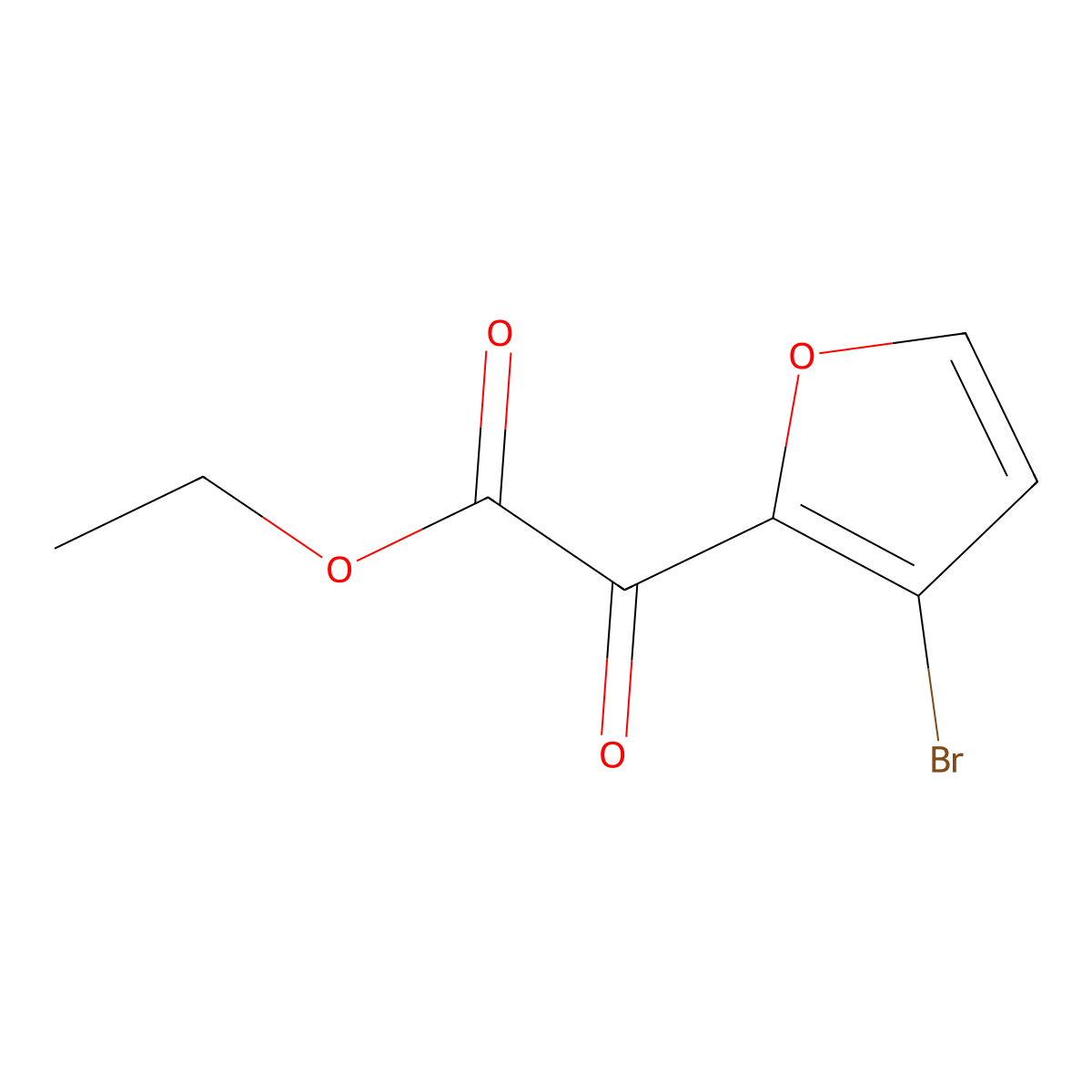 Ethyl 2-(3-bromofuran-2-yl)-2-oxoacetate molecular structure, CAS 100005-90-1