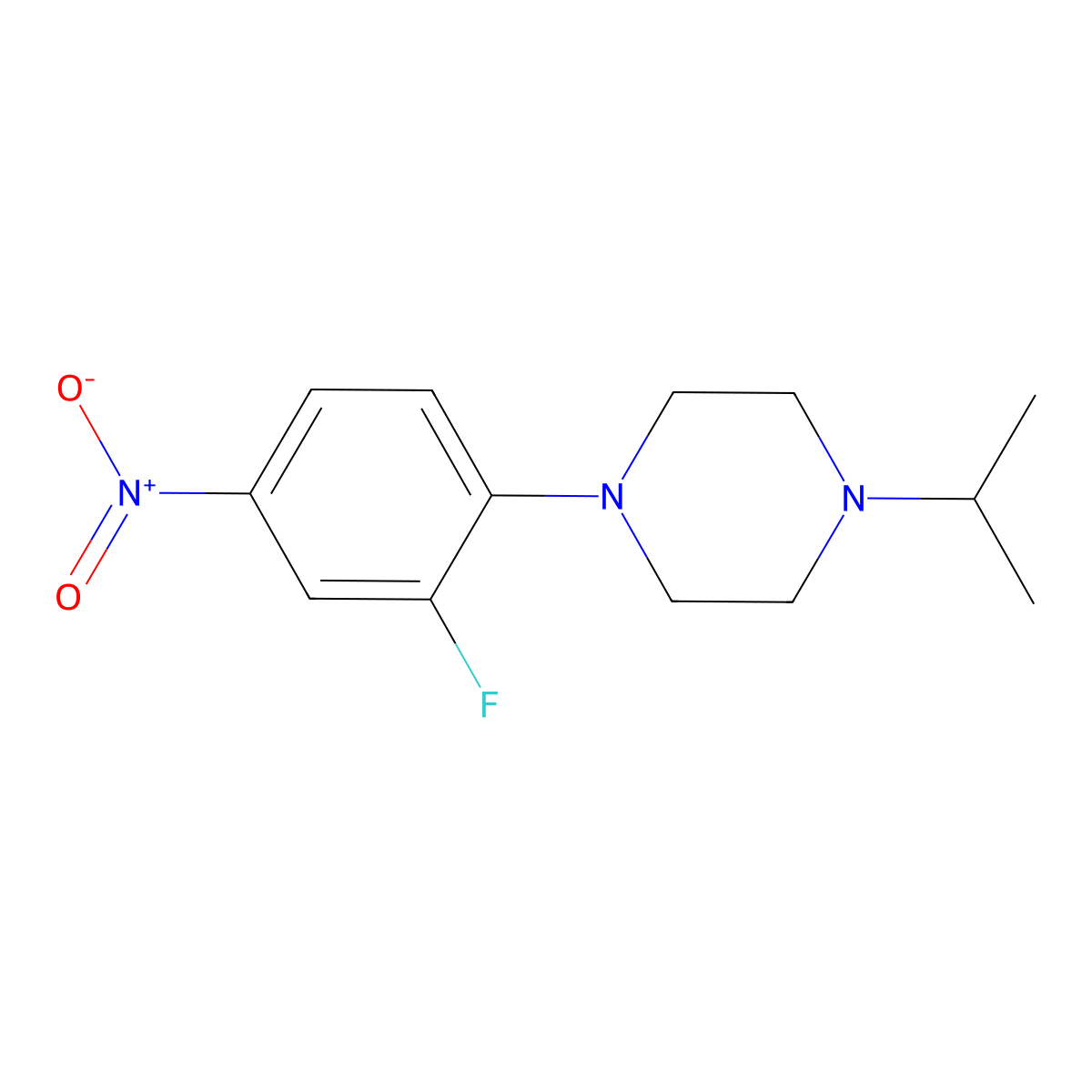 1-(2-Fluoro-4-nitrophenyl)-4-isopropylpiperazine molecular structure, CAS 1000051-20-6
