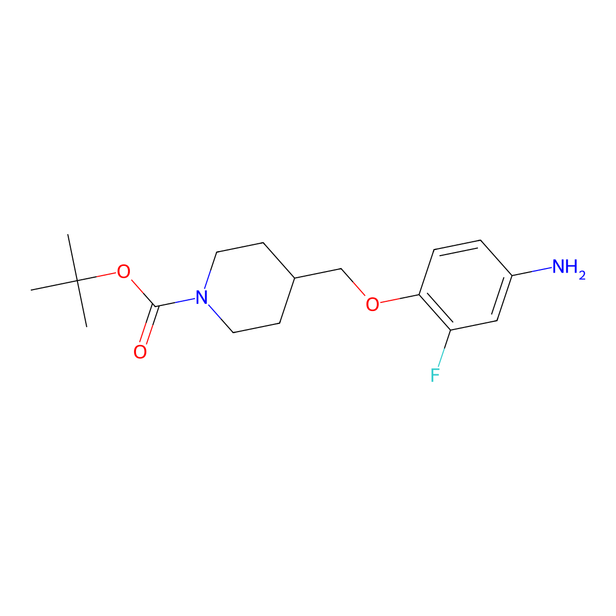 tert-Butyl 4-((4-amino-2-fluorophenoxy)methyl)piperidine-1-carboxylate molecular structure, CAS 1000053-44-0
