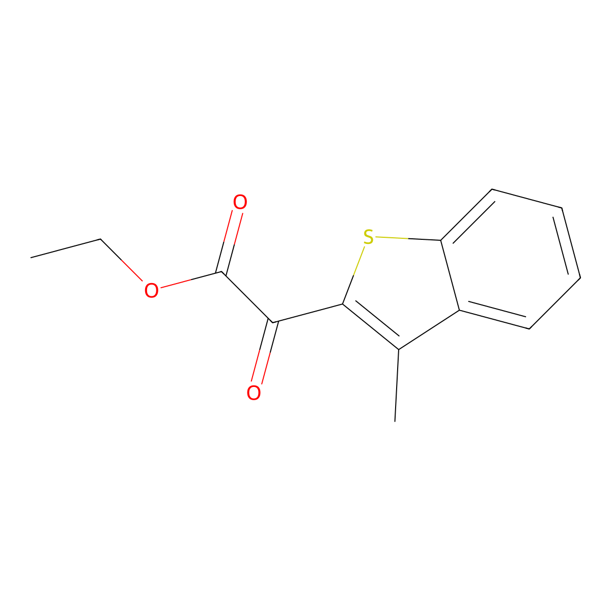 Ethyl 3-methyl-alpha-oxobenZo[b]thiophene-2-acetate molecular structure, CAS 100006-35-7