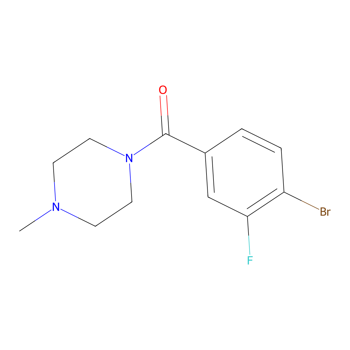 1-(4-Bromo-3-fluorobenzoyl)-4-methylpiperazine molecular structure, CAS 1000068-41-6
