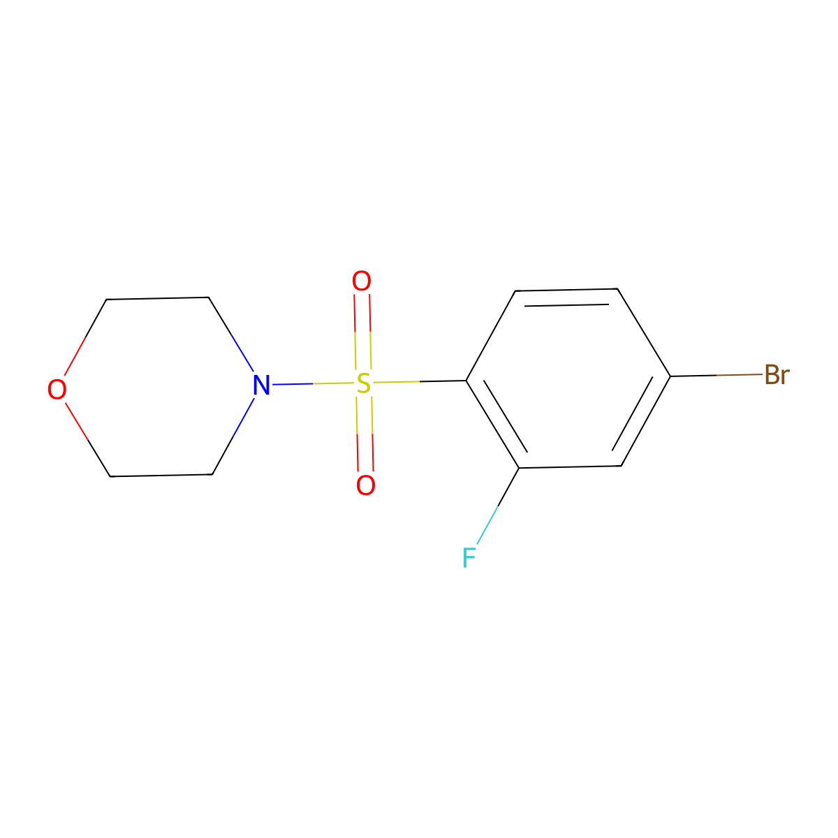4-((4-Bromo-2-fluorophenyl)sulfonyl)morpholine molecular structure, CAS 1000068-42-7