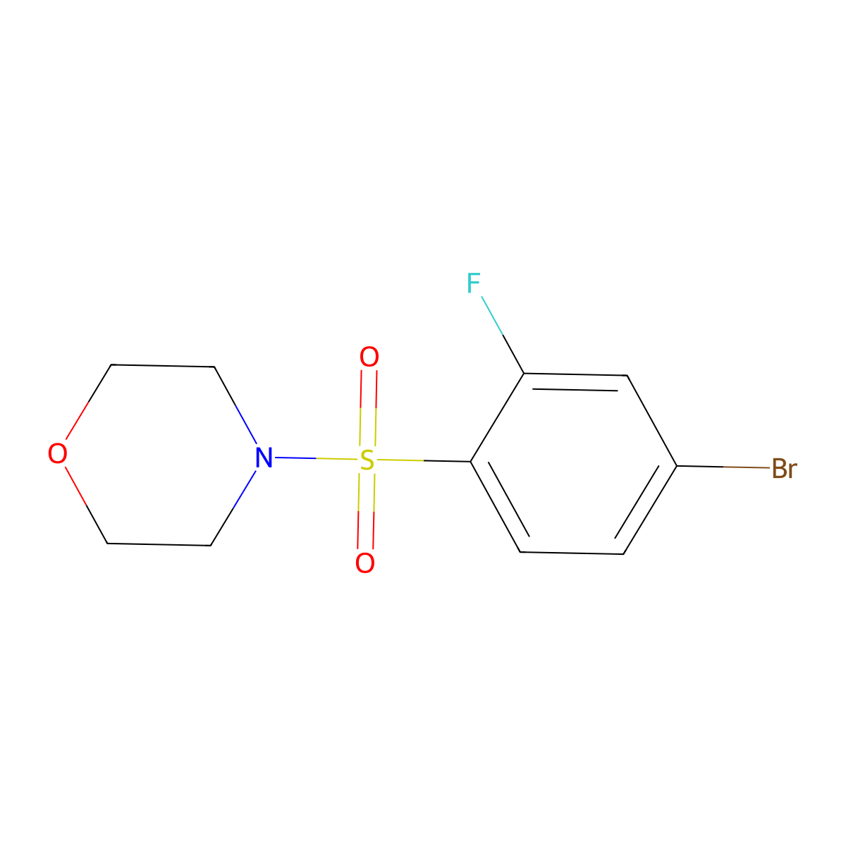 4-((4-Bromo-2-fluorophenyl)sulfonyl)morpholine molecular structure, CAS 1000068-42-7