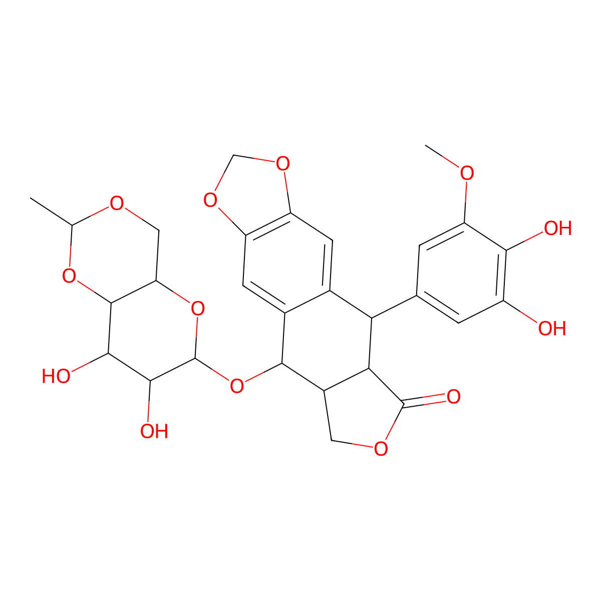 3',4'-Dihydroxyetoposide molecular structure, CAS 100007-54-3