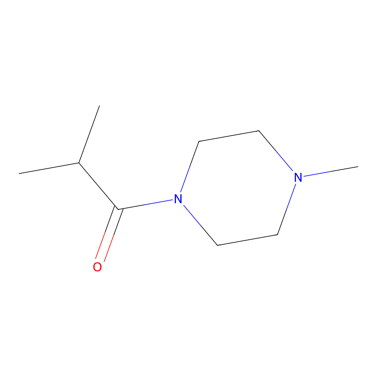 2-Methyl-1-(4-methylpiperazin-1-yl)propan-1-one molecular structure, CAS 10001-05-5