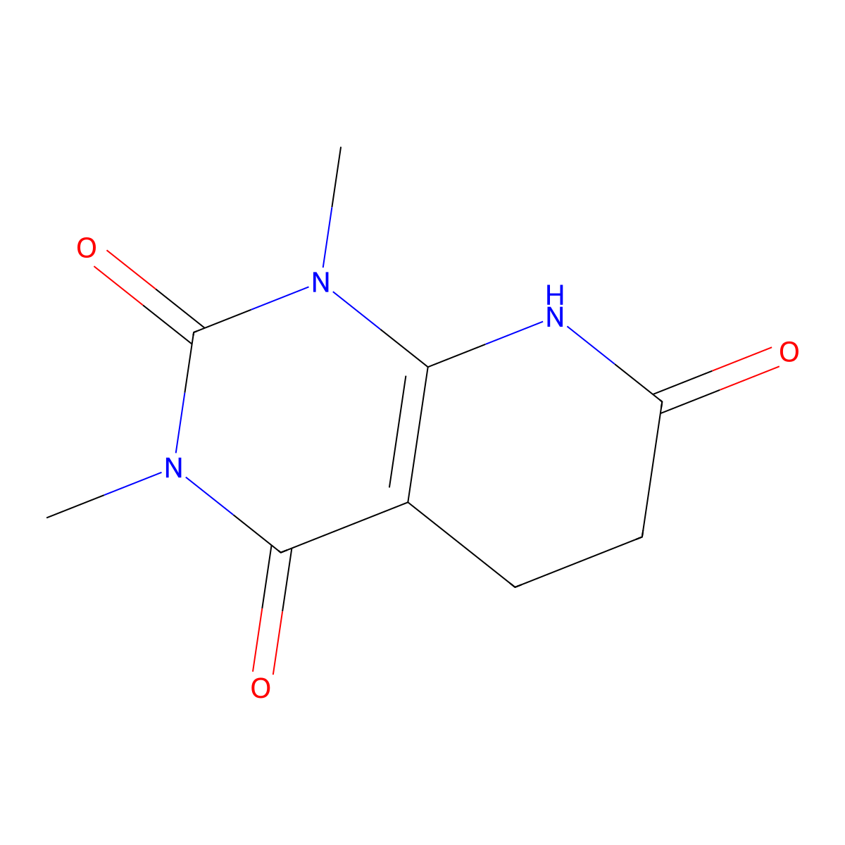 1,3-dimethyl-5,8-dihydropyrido[2,3-d]pyrimidine-2,4,7(1H,3H,6H)-trione molecular structure, CAS 10001-46-4