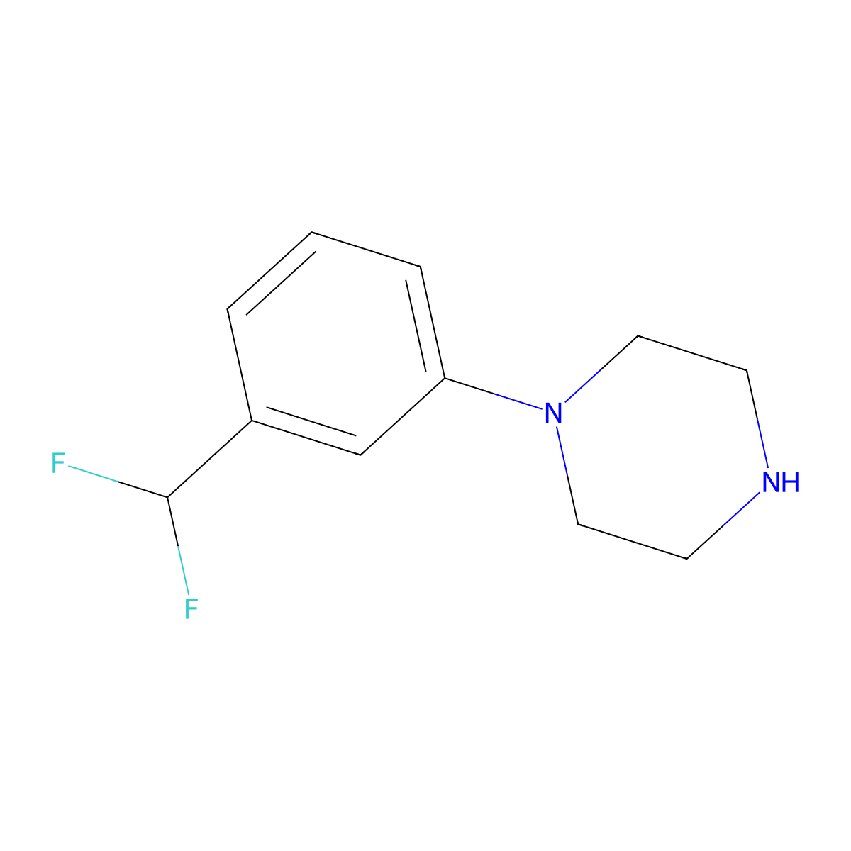 1-(3-(Difluoromethyl)phenyl)piperazine molecular structure, CAS 1000146-69-9