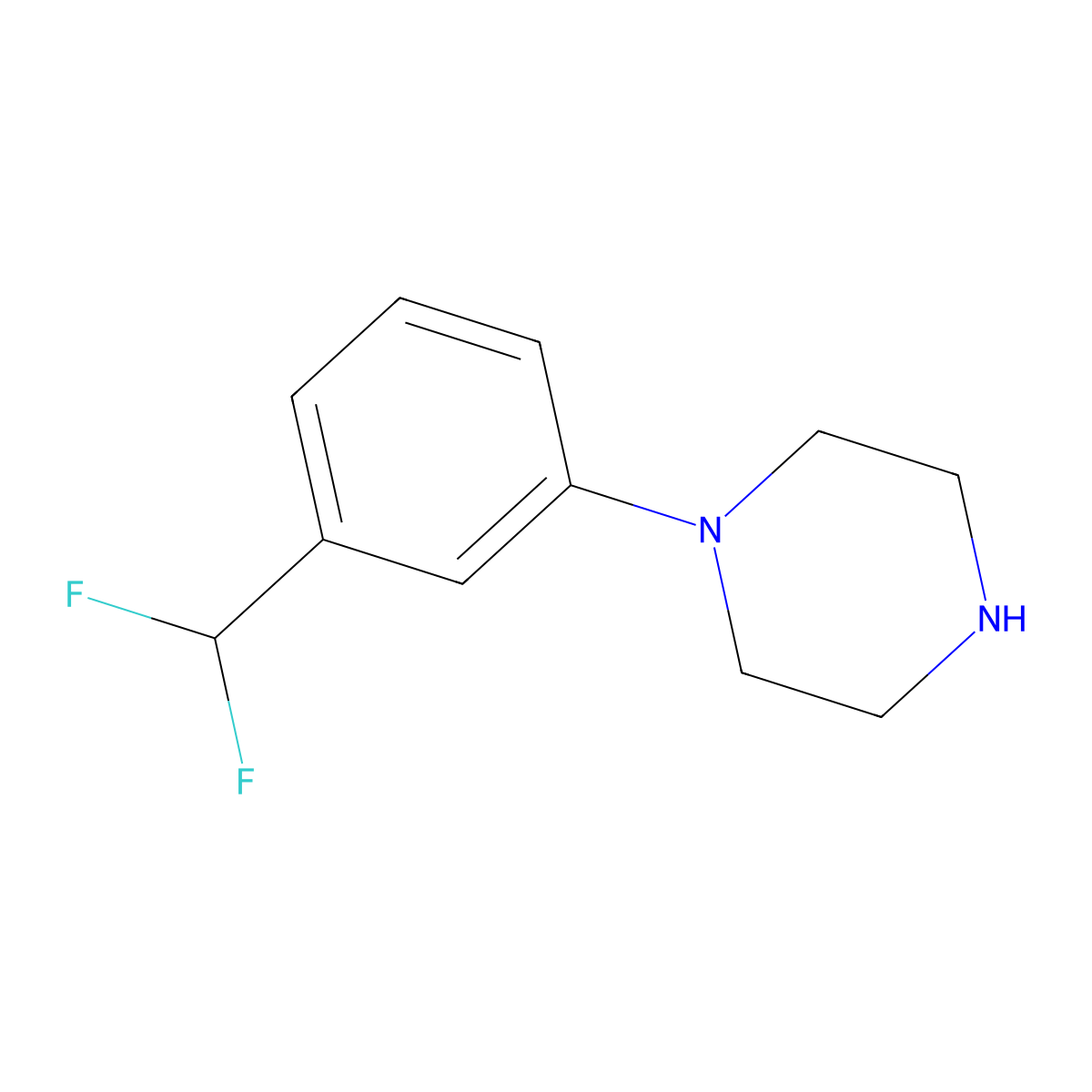 1-(3-(Difluoromethyl)phenyl)piperazine molecular structure, CAS 1000146-69-9