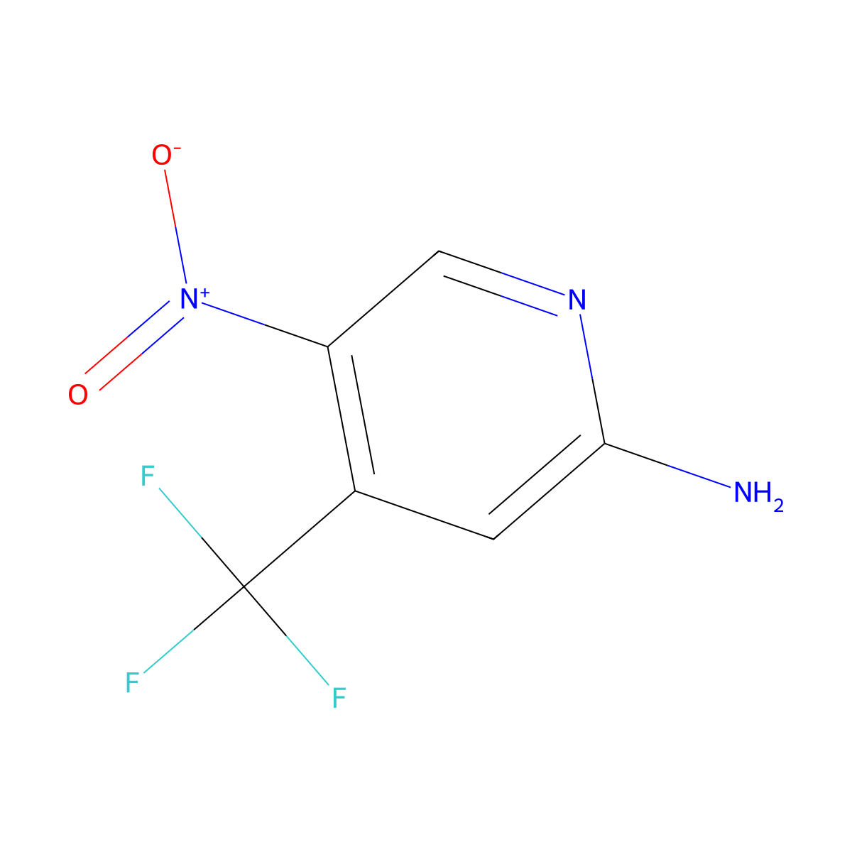 5-Nitro-4-(trifluoromethyl)pyridin-2-amine molecular structure, CAS 1000152-83-9