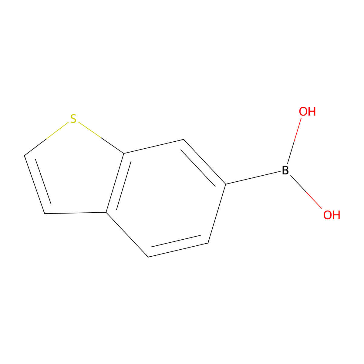 (1-Benzothiophen-6-yl)boronic acid molecular structure, CAS 1000160-72-4