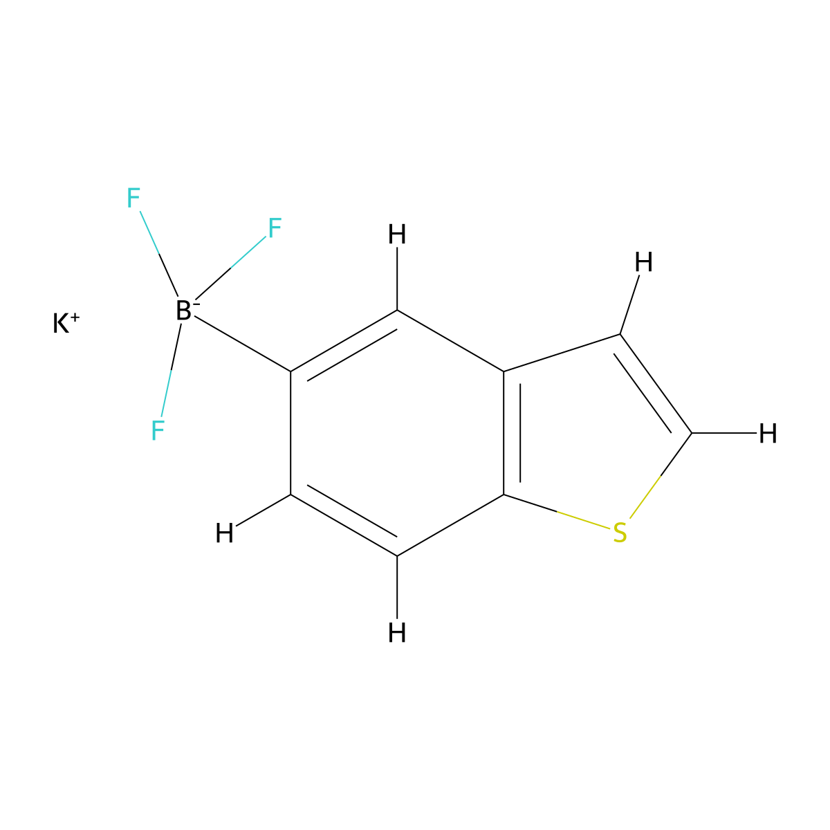 Potassium (1-benzothiophen-5-yl)trifluoroboranuide molecular structure, CAS 1000160-76-8