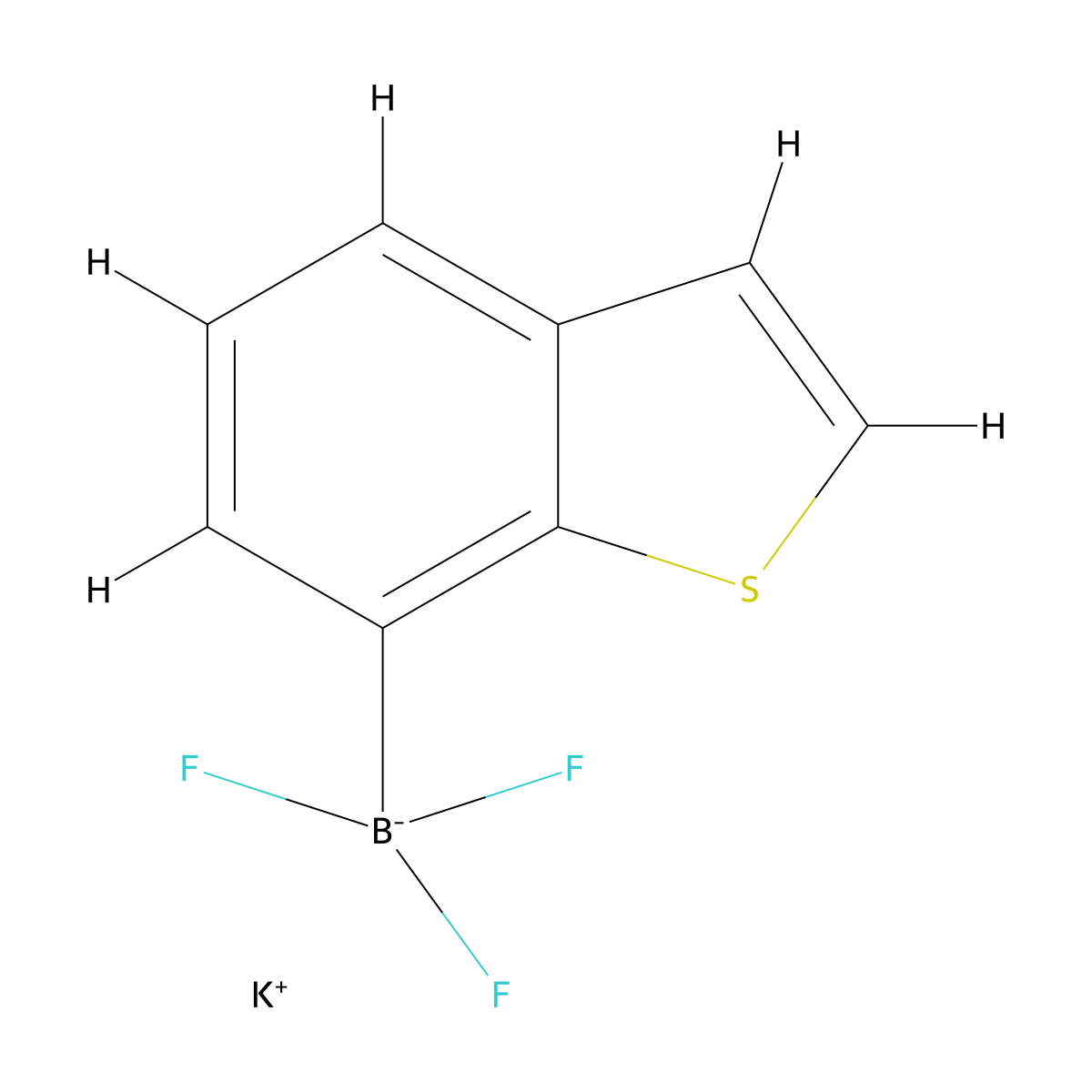 Potassium (1-benzothiophen-7-yl)trifluoroboranuide molecular structure, CAS 1000160-77-9
