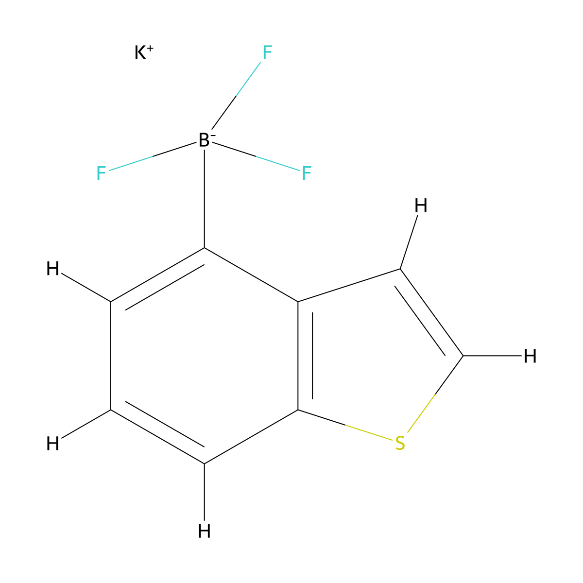 Potassium (1-benzothiophen-4-yl)trifluoroboranuide molecular structure, CAS 1000160-78-0