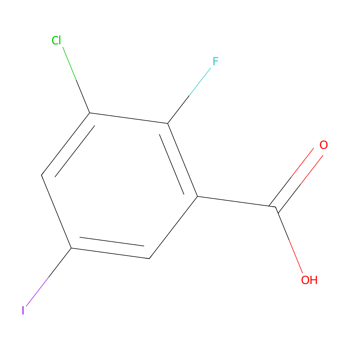 3-Chloro-2-fluoro-5-iodobenzoic acid molecular structure, CAS 1000162-09-3