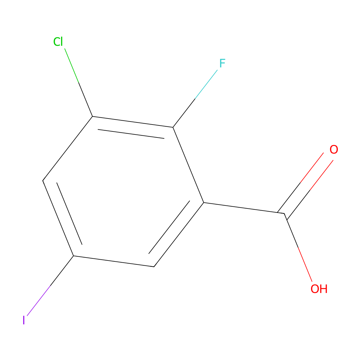 3-Chloro-2-fluoro-5-iodobenzoic acid molecular structure, CAS 1000162-09-3