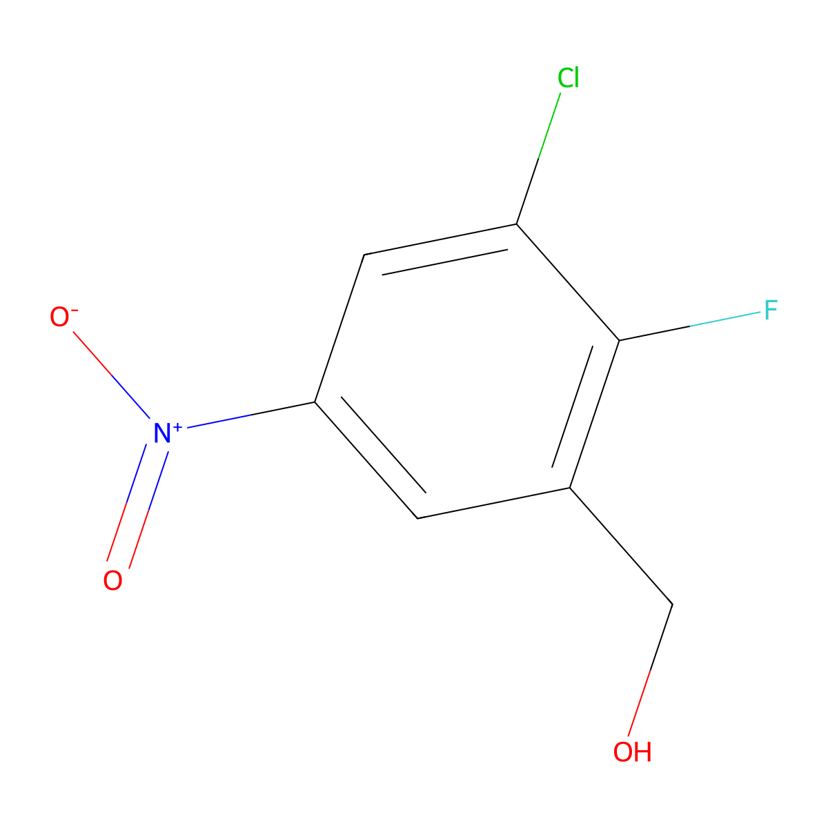 3-Chloro-2-fluoro-5-nitrobenzenemethanol molecular structure, CAS 1000162-36-6