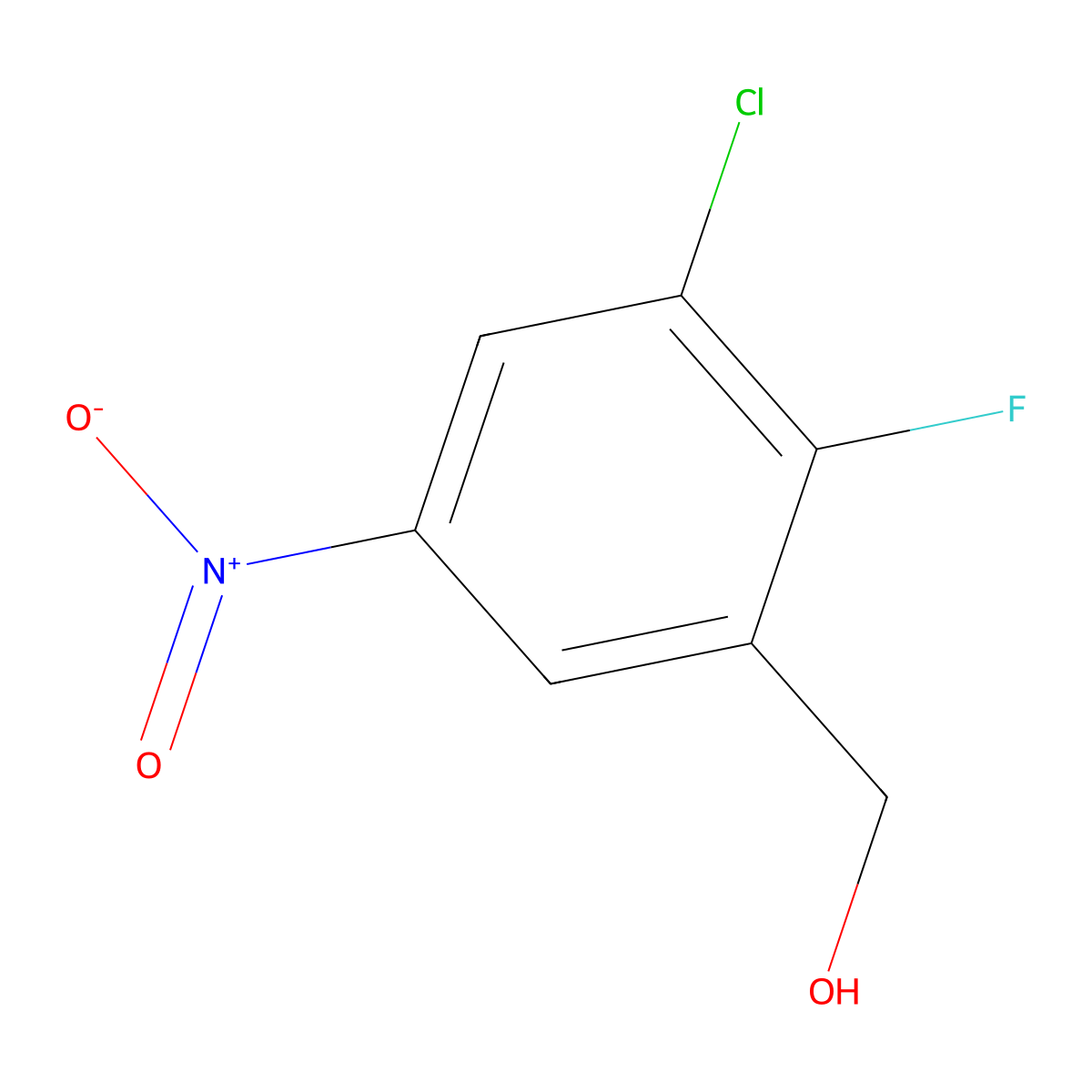 3-Chloro-2-fluoro-5-nitrobenzenemethanol molecular structure, CAS 1000162-36-6