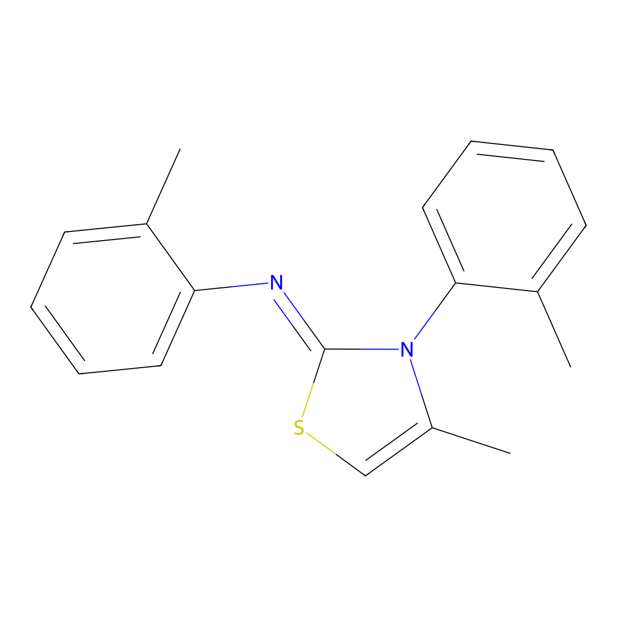 (4-Methyl-3-o-tolyl-3H-thiazol-2-ylidene)-o-tolyl-amine molecular structure, CAS 1000173-08-9