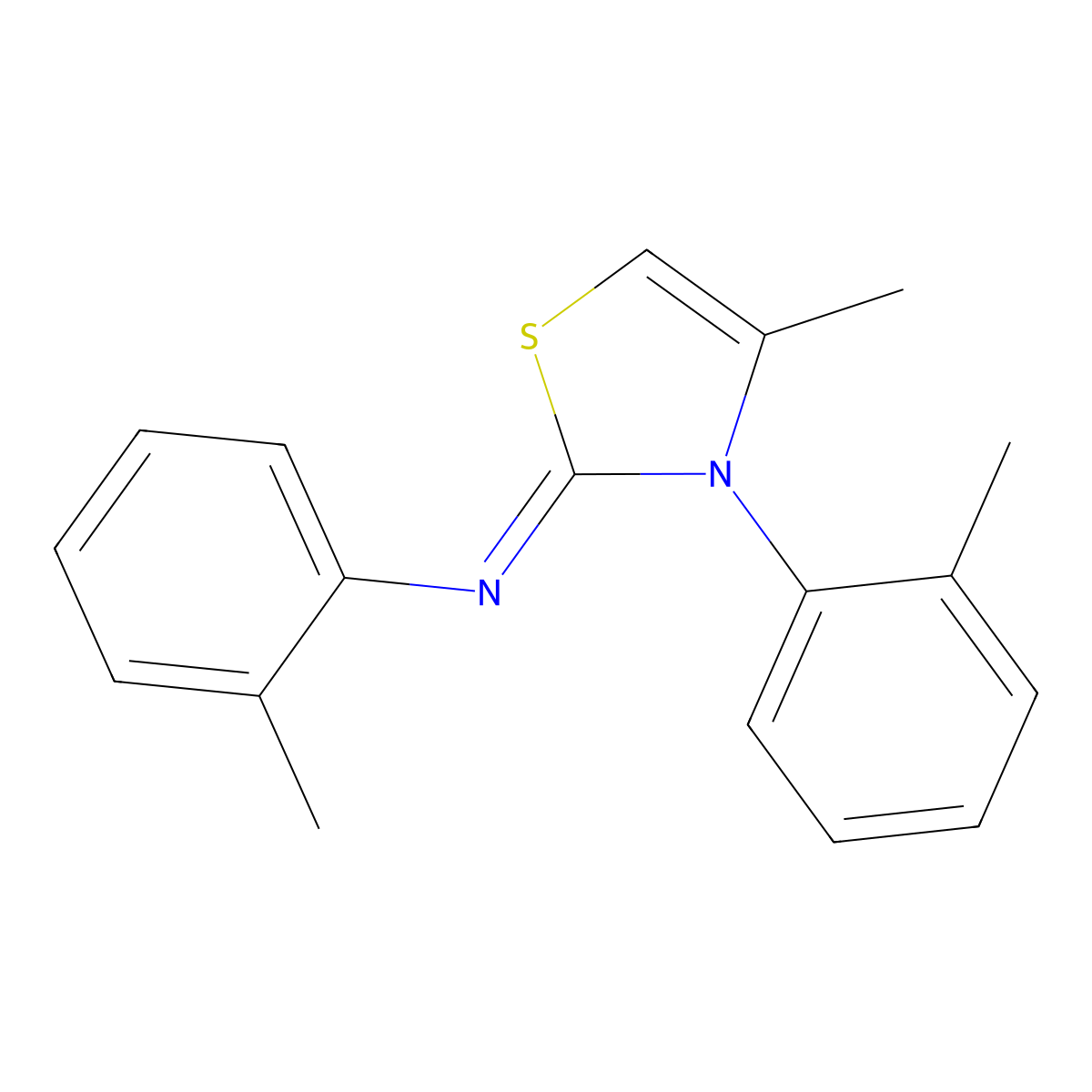 (4-Methyl-3-o-tolyl-3H-thiazol-2-ylidene)-o-tolyl-amine molecular structure, CAS 1000173-08-9