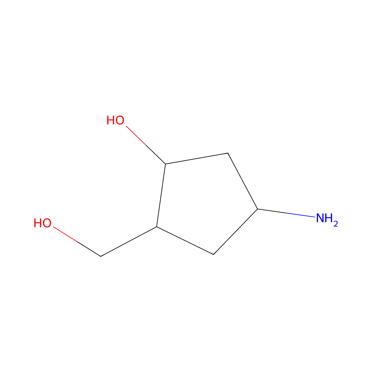 (1S,2R,4R)-4-amino-2-(hydroxymethyl)cyclopentanol molecular structure, CAS 100018-56-2