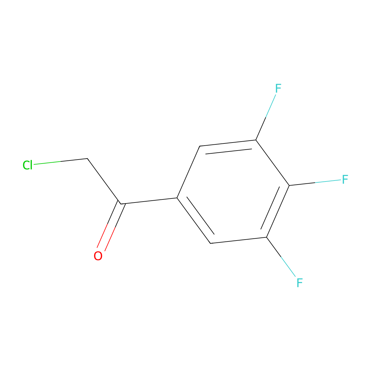 2-Chloro-1-(3,4,5-trifluorophenyl)ethan-1-one molecular structure, CAS 1000180-69-7