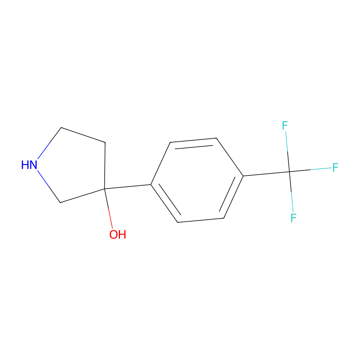 3-(4-(Trifluoromethyl)phenyl)pyrrolidin-3-ol molecular structure, CAS 1000198-74-2