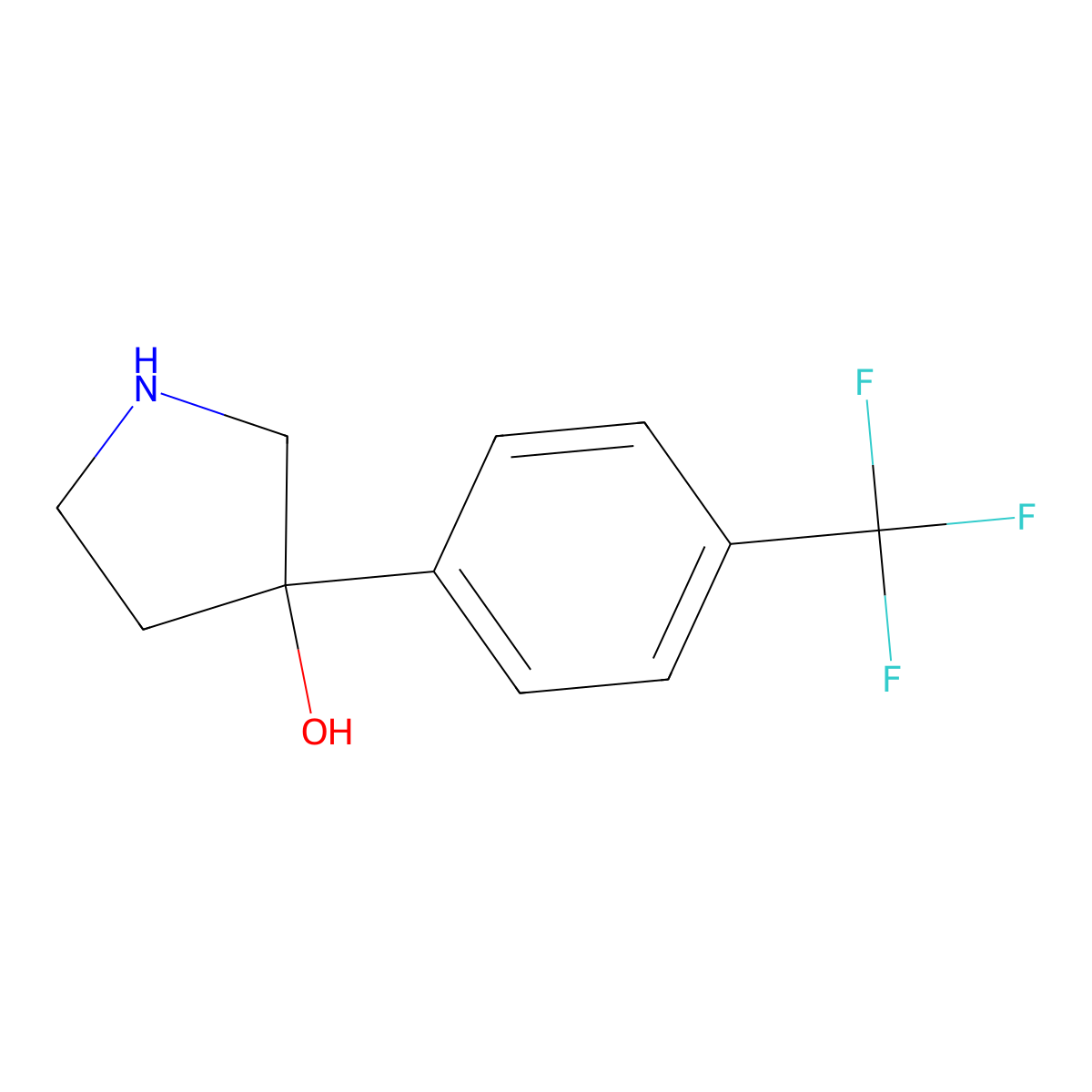 3-(4-(Trifluoromethyl)phenyl)pyrrolidin-3-ol molecular structure, CAS 1000198-74-2