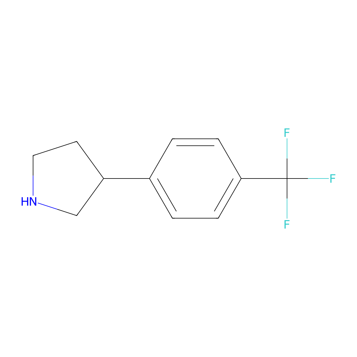 3-[4-(Trifluoromethyl)phenyl]pyrrolidine molecular structure, CAS 1000198-76-4