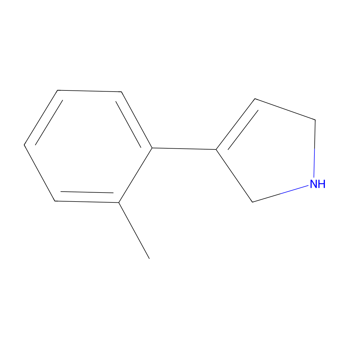 3-(2-methylphenyl)-2,5-dihydro-1H-pyrrole molecular structure, CAS 1000198-78-6