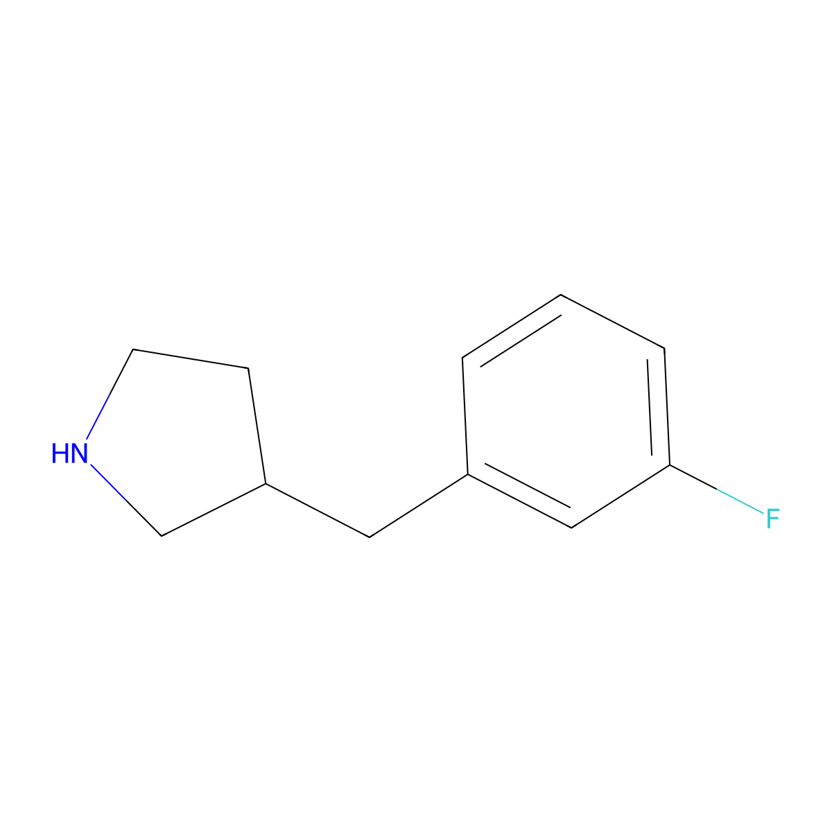 3-[(3-Fluorophenyl)methyl]pyrrolidine molecular structure, CAS 1000198-80-0