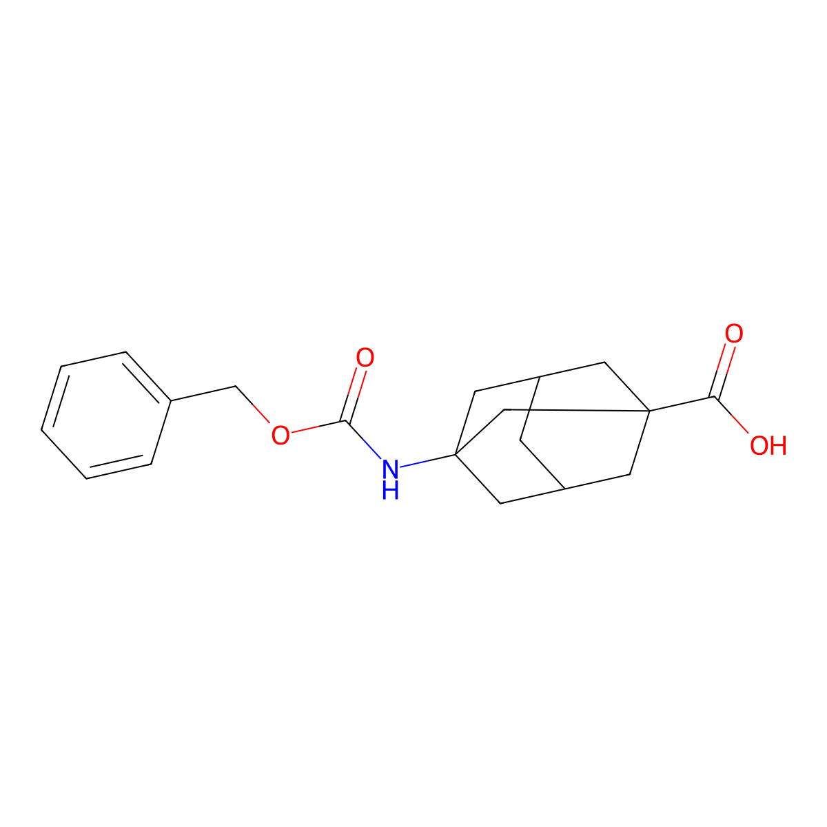3-(((Benzyloxy)carbonyl)amino)adamantane-1-carboxylic acid molecular structure, CAS 10002-15-0
