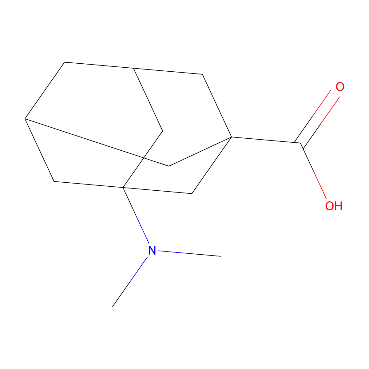 3-(Dimethylamino)adamantane-1-carboxylic acid molecular structure, CAS 10002-18-3