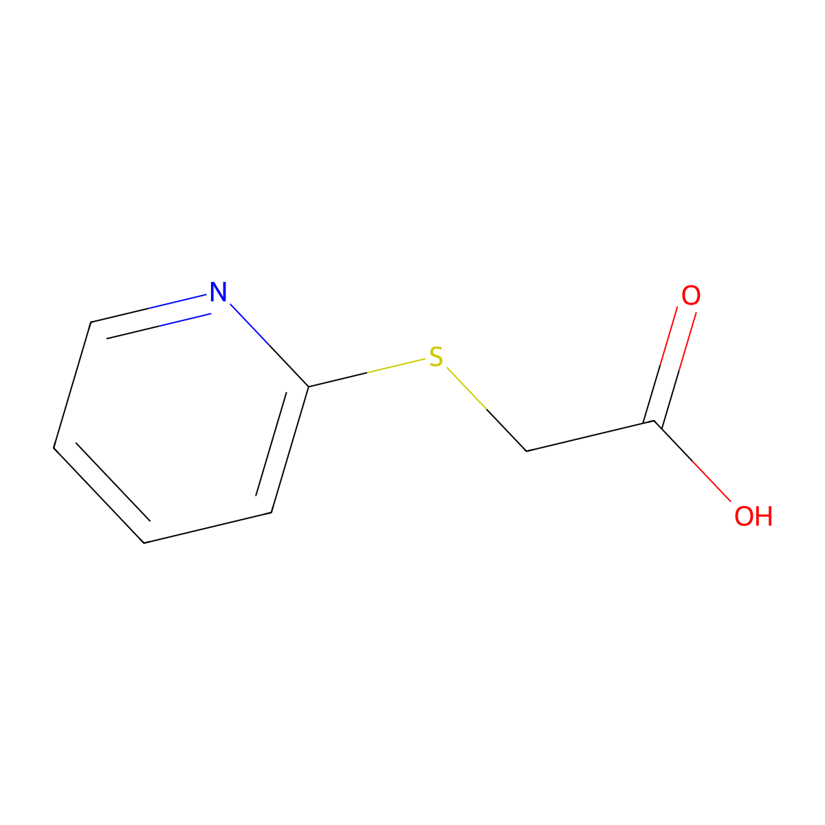 (Pyridin-2-ylsulfanyl)-acetic acid molecular structure, CAS 10002-29-6