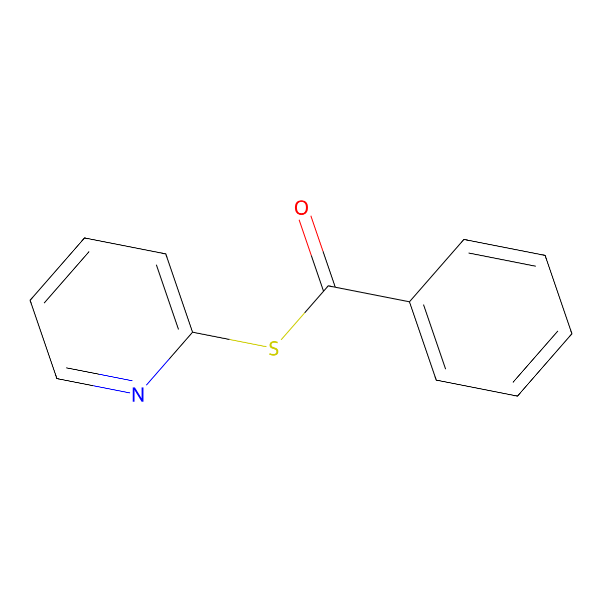 s-Pyridin-2-yl benzenecarbothioate molecular structure, CAS 10002-30-9