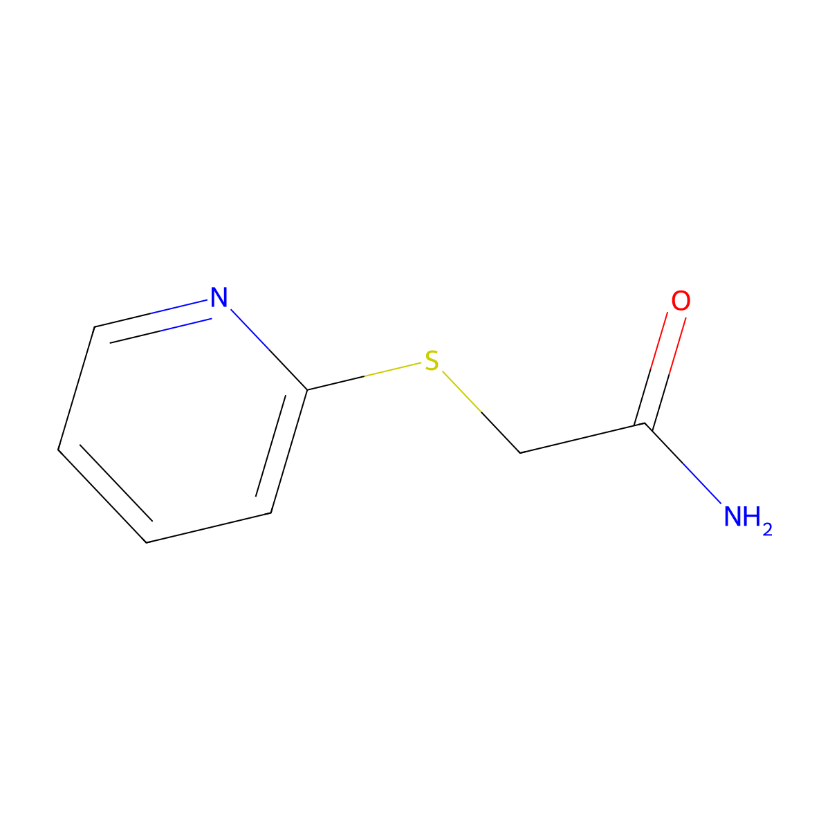 2-(Pyridin-2-ylsulfanyl)-acetamide molecular structure, CAS 10002-31-0