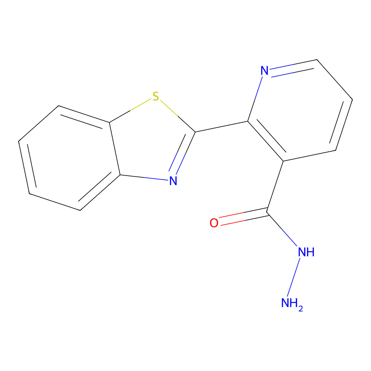 2-Benzothiazol-2-ylpyridine-3-carbohydrazide molecular structure, CAS 10002-49-0