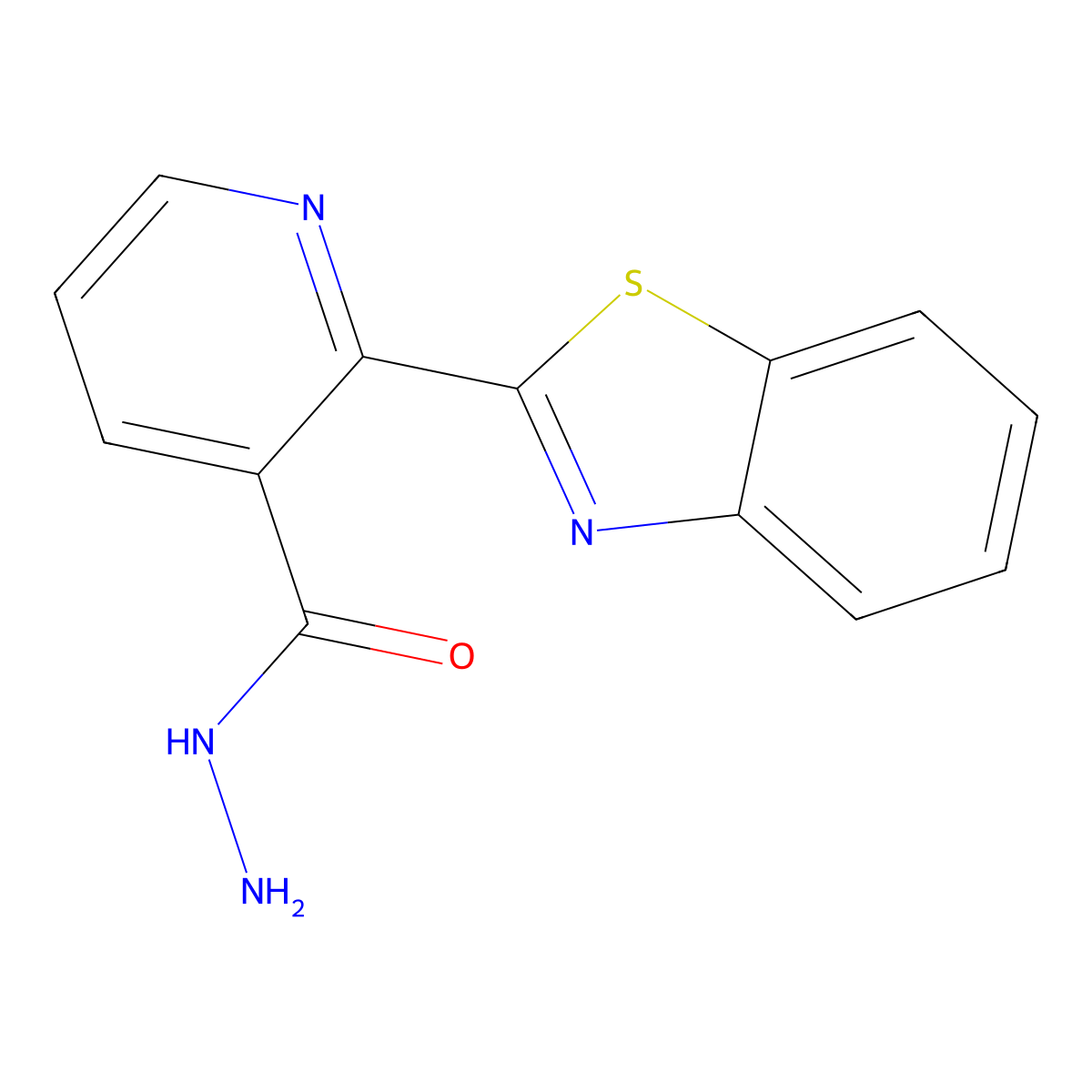 2-Benzothiazol-2-ylpyridine-3-carbohydrazide molecular structure, CAS 10002-49-0