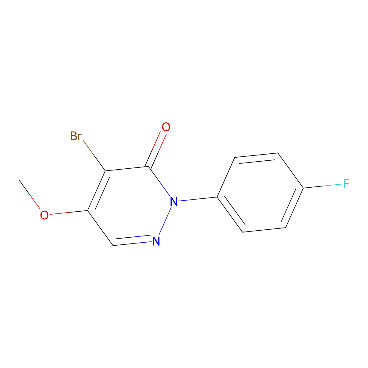 4-bromo-2-(4-fluorophenyl)-5-methoxy-3(2H)-pyridazinone molecular structure, CAS 10002-76-3